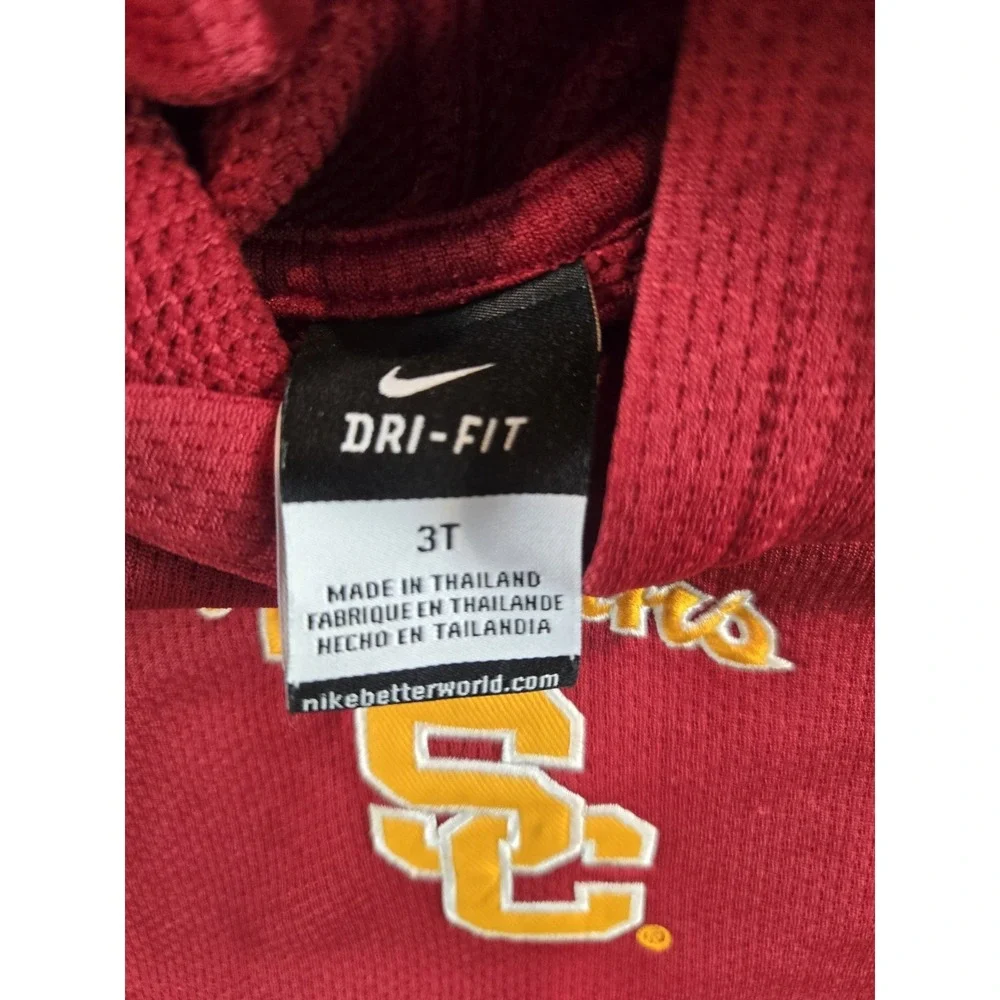 USC Trojans × Nike Hoodie‎ Kids 3T Red Pullover Dri-Fit Center Swoosh Sweatshirt